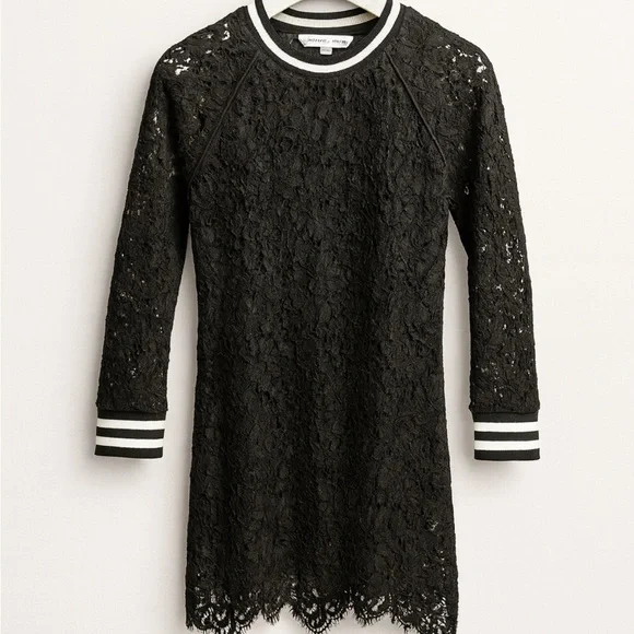 Veronica Beard Black Lace Zip-back Dress - Elegant Floral Lace Size S - Picture 2 of 13